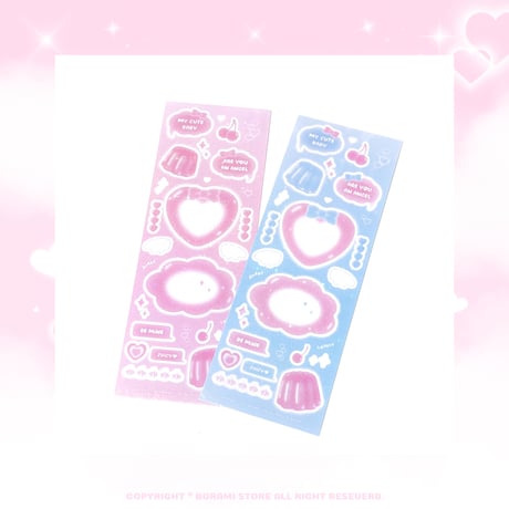 ♡°JUICY JELLY ホログラム入り デコ ステッカー 選べる2色*ﾟ♡