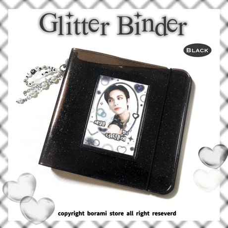 ♡°｡ GLITTER BINDER 3穴 ラメ入りバインダー 本体のみ ブラック*ﾟ♡