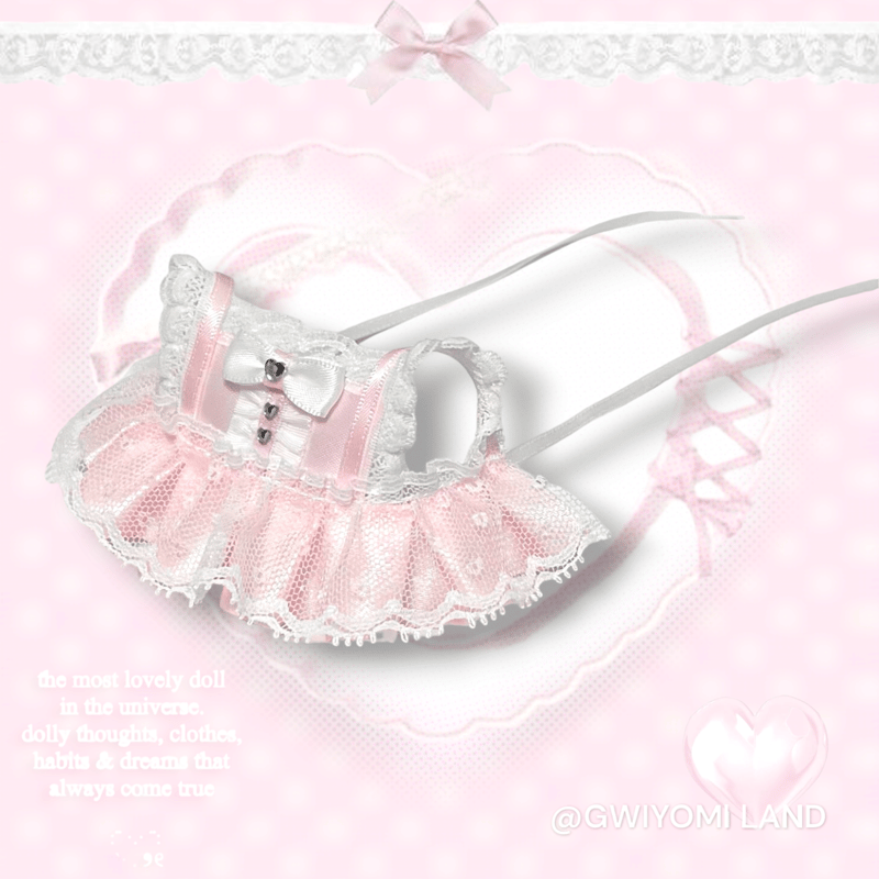 ☆ハンドメイド☆ 10cmぬいぐるみ服+ヘッドドレス セット ピンク ☆ハンドメイド☆ 10cmぬいぐるみ服+ヘッドドレス セット ピンク