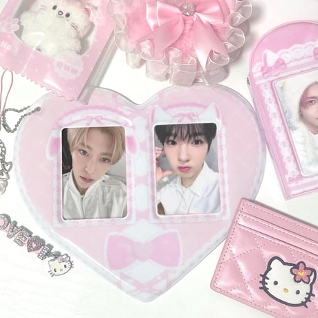 ♡°｡  Photoholder トレカホルダー トレカケース うさにゃん pink.ver ♡
