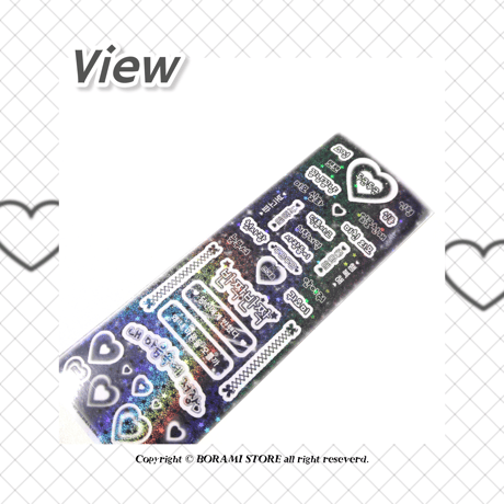 ♡°｡ HANKUL STICKER ホログラム入り ハングル ステッカー Black ver*ﾟ♡