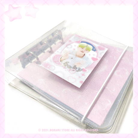 ♡°｡ GLITTER BINDER 3穴 ラメ入りバインダー 本体のみ クリア*ﾟ♡