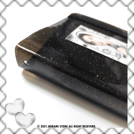 ♡°｡ GLITTER BINDER 3穴 ラメ入りバインダー 本体のみ ブラック*ﾟ♡