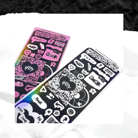 ♡°GRAFFITI ホログラム入り デコ ステッカー 選べる2色*ﾟ♡