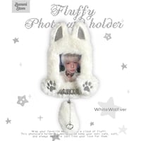 【4月18日再販予定】♡もこもこ ネームタグ トレカケース トレカホルダー ストラップ付き‎♡Whitewolf.ver