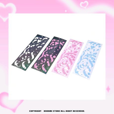 ♡°HEART CONFETTI ホログラム入り ステッカー 選べる4色*ﾟ♡