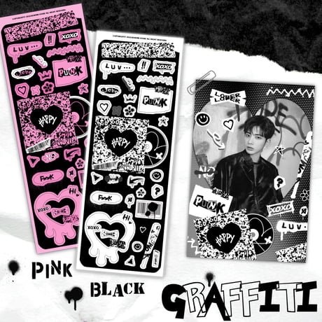 ♡°GRAFFITI ホログラム入り デコ ステッカー 選べる2色*ﾟ♡