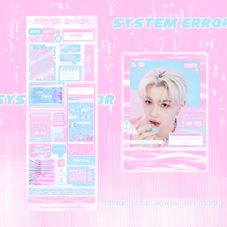 ♡°｡ SYSTEM ERROR ホログラム入りステッカー Pink ver*ﾟ♡