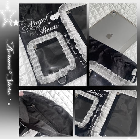 【再入荷】★2WAY 痛バック★ ポケット2種付き サテン痛バック ナップサック black.ver
