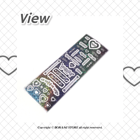 ♡°｡ HANKUL STICKER ホログラム入り ハングル ステッカー Black ver*ﾟ♡
