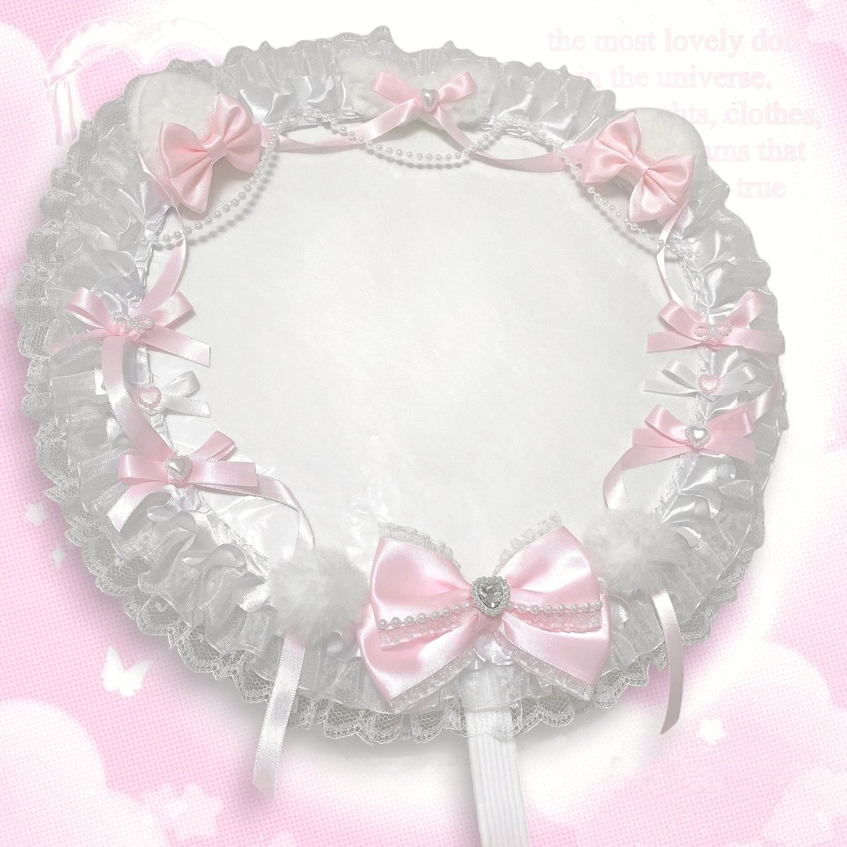 オーダー再開】☆ハンドメイド☆ 丸型 うちわカバー ♡白猫.ver