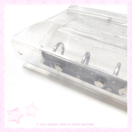 ♡°｡ GLITTER BINDER 3穴 ラメ入りバインダー 本体のみ クリア*ﾟ♡