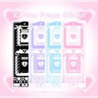【再入荷】♡°｡ RIBBON FRAME STICKER ホログラム入り リボンフレーム ステッカー 選べる4色*ﾟ♡