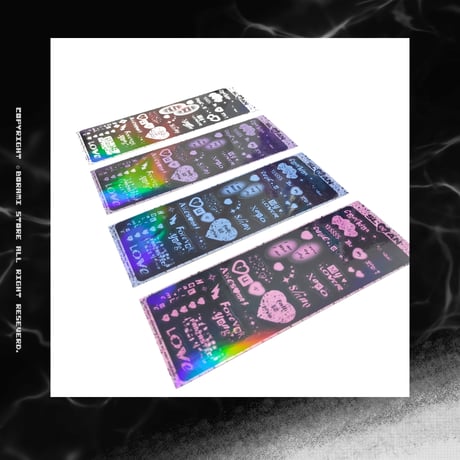 ♡°｡ SLOGAN STICKER ホログラム入り ステッカー 選べる4色*ﾟ♡