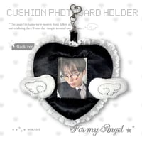 【4/14オーダー再開】★ハンドメイド★ Angel Heart Cushion Card Holder 天使の羽クッションカードホルダー Black.ver