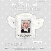 【再入荷】♡もこもこ ネームタグ トレカケース トレカホルダー ストラップ付き‎♡Angel.ver