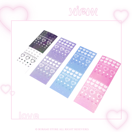 バージョンアップ♡°｡ HEART STICKER ホログラム入り ハートステッカー 選べる5色*ﾟ♡