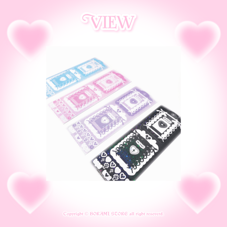 【再入荷】♡°｡ RIBBON FRAME STICKER ホログラム入り リボンフレーム ステッカー 選べる4色*ﾟ♡
