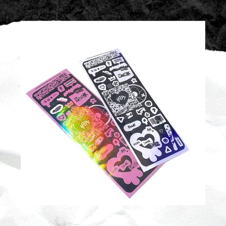 ♡°GRAFFITI ホログラム入り デコ ステッカー 選べる2色*ﾟ♡