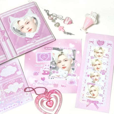 ♡°｡ 4CUT FLAME STICKER ホログラム入りステッカー 選べる3色*ﾟ♡