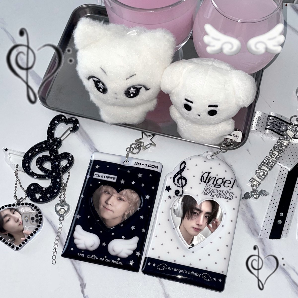 メメルキーホルダー＆カラビナセット 再入荷】♡°｡ ラメ入り カラビナ キーホルダー Melody Wing.ver