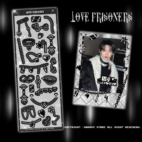 ♡°｡ LOVE PRISONERS ホログラム入り ステッカーシール Black ver*ﾟ♡