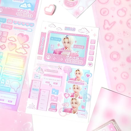 ✧︎°｡CYBER WORLD  ホログラム入り デコ ステッカー 選べる4色 *ﾟ✧︎