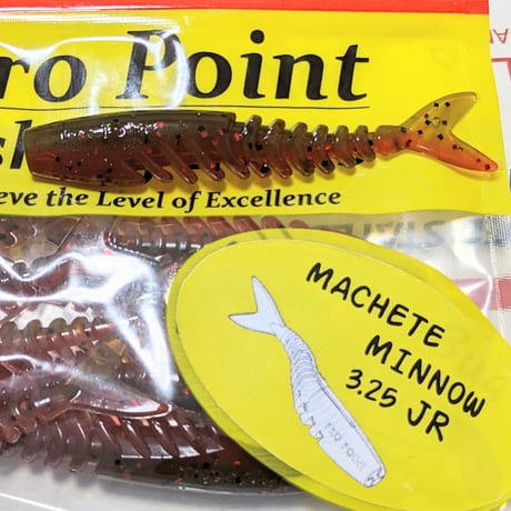 ￥５００ー アウトレットセール！～オイル漏れ品　プロポイントフィッシングルアーズ【マチェットミノーjr 3.25インチ】 ハバナロウ（4.2in.スポットリムーバーと同色です。）