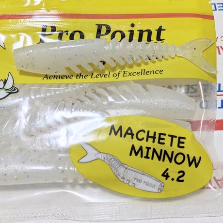 ￥５００ー アウトレットセール！～オイル漏れ品　プロポイントフィッシングルアーズ【マチェットミノー 4.2インチ】アイシクル