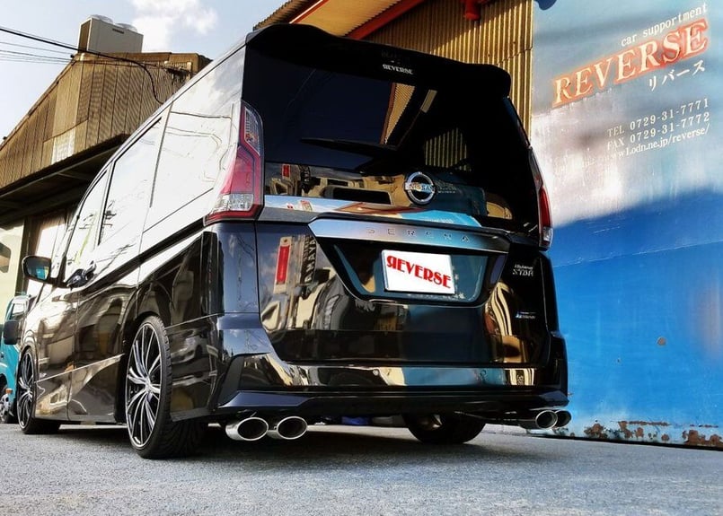 REVERSE リバース製 2本出し デュアルマフラー セレナc26 c27セレナ