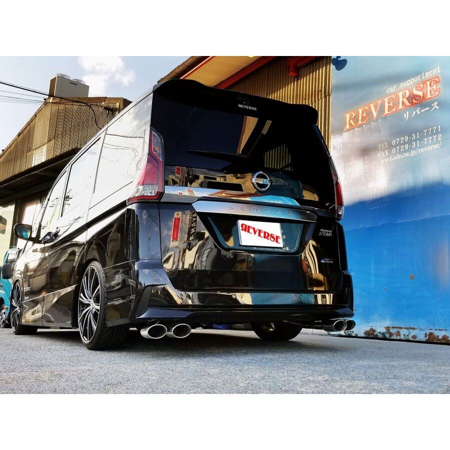 GFC27セレナ ハイウェイスター用車検対応オーバル4本出しマフラーREV