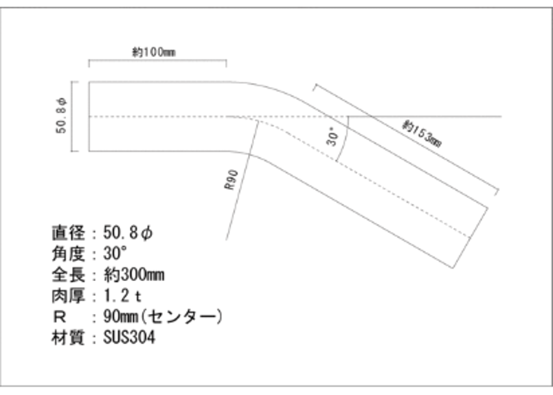 50.8Φステンレス曲げパイプ 5～90度 | gachizon