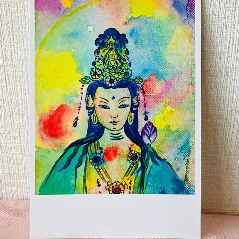 観音菩薩 水彩画 手描き 観音菩薩 | 絵描き ひろみるん♪ 公式オンラインSHOP