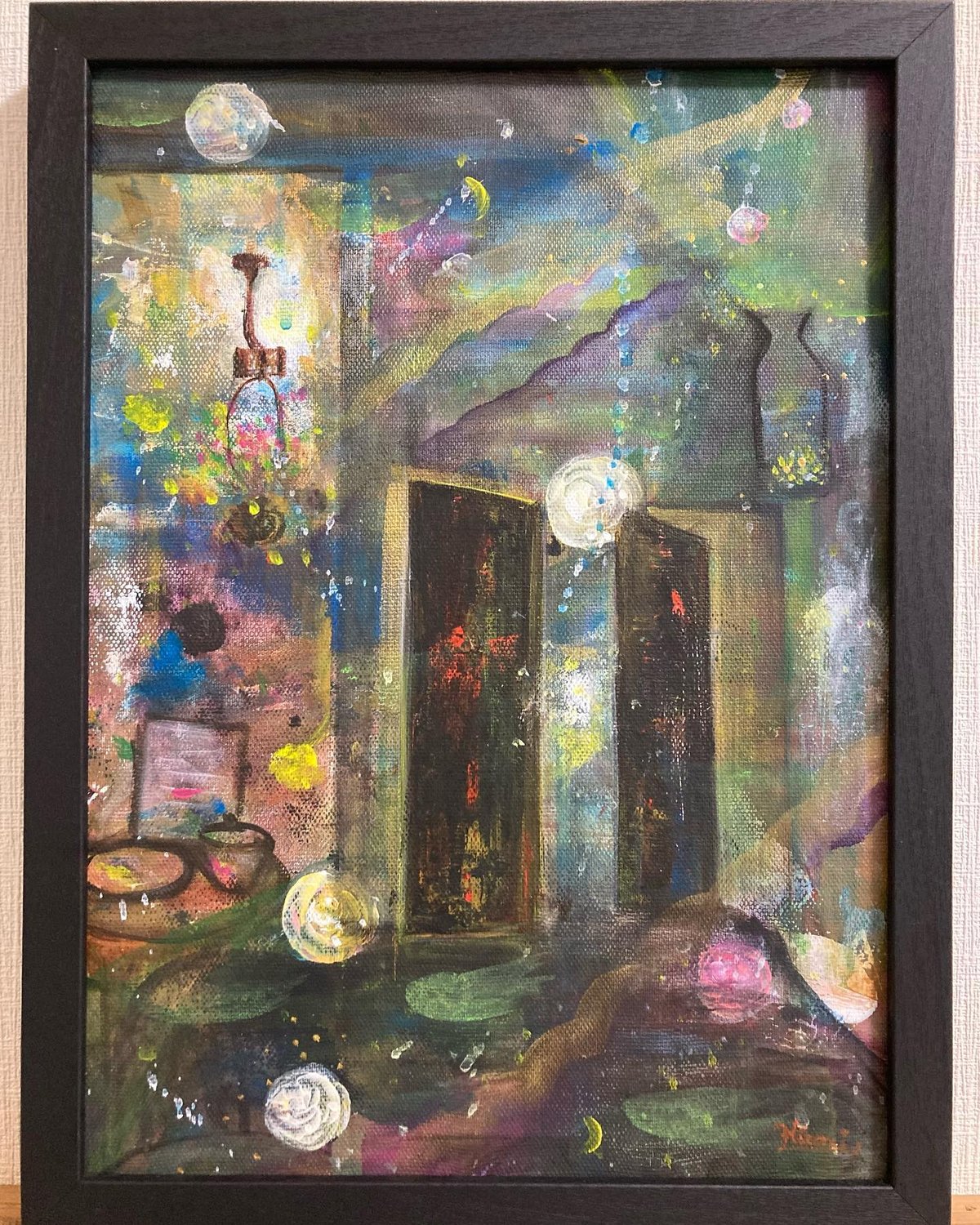 c*o様 絵画原画（時空の扉）貴婦人の絵　室内風景画　アンティーク調 fit=scale-down,w=1200
