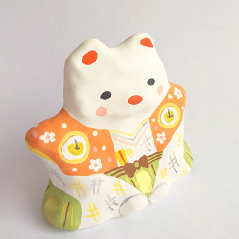 茶道具　張子人形　白張子犬　干支　香合　在銘　C　6413 茶道具 張子人形 白張子犬 干支 香合 在銘 C 6413 茶道具 張子