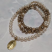 【不思議のメダイ正規品＆SWAROVSKI社パール使用】３WAYロングパールネックレス