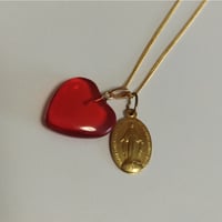 ◆奇跡のメダイ正規品◆ハートビジュー付／キラキラな透明感！ぷっくりハートがかわいい！