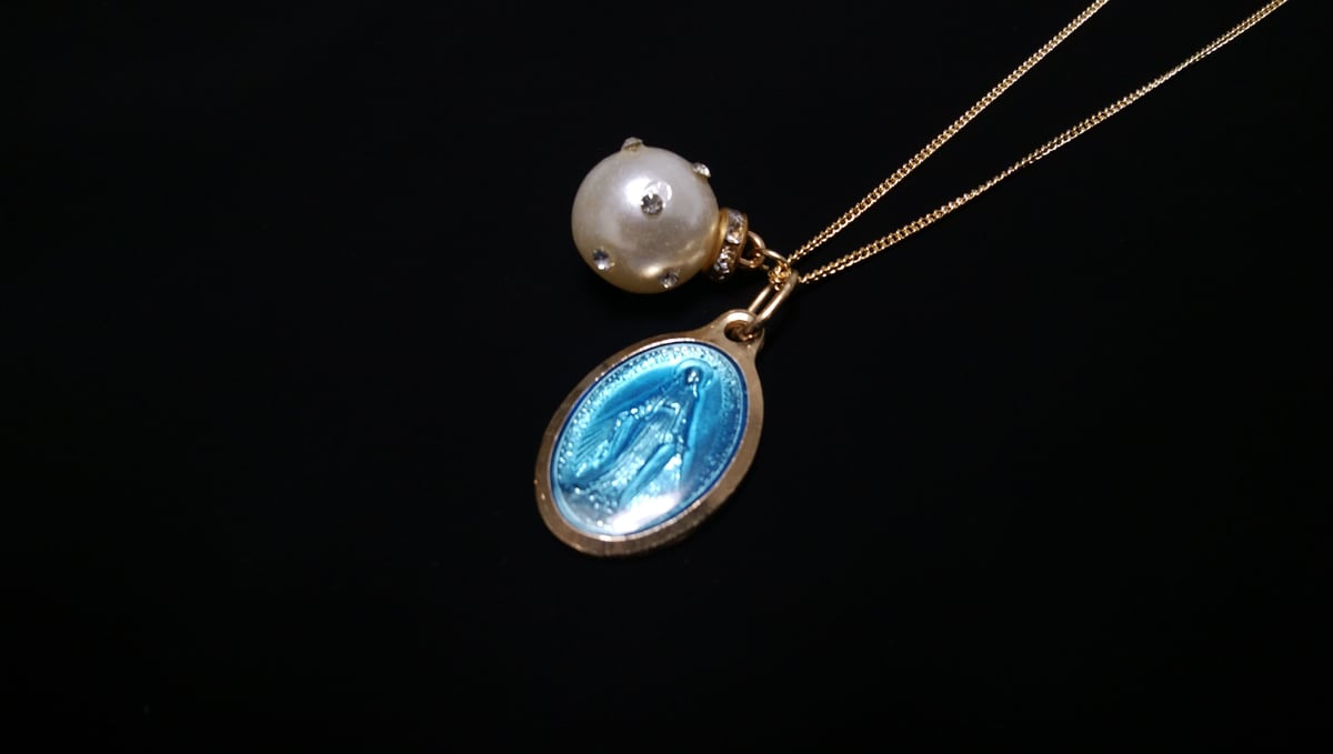 25日まで専用です✨ ベツレヘム 奇跡のメダイ 水色エナメル メダイ