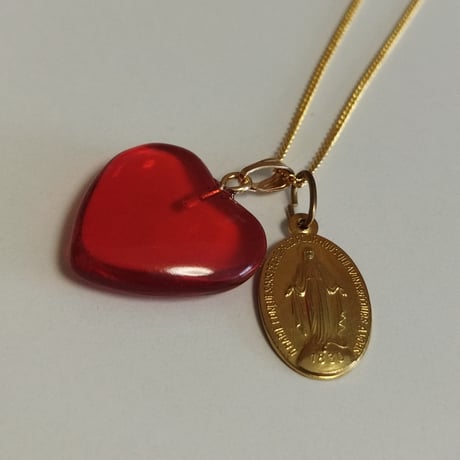 ◆奇跡のメダイ正規品◆ハートビジュー付／キラキラな透明感！ぷっくりハートがかわいい！