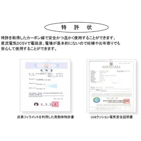 アクアカーボンクッション　TCC-40　電気マット USB接続　電気座布団 ホットクッション