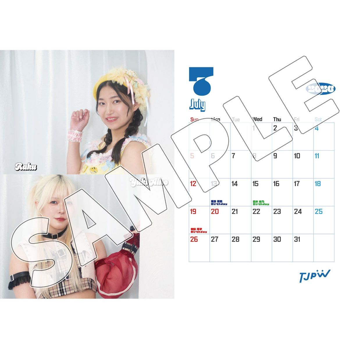 TJPW 2026 カレンダー | 東京女子プロレス ONLINE STORE