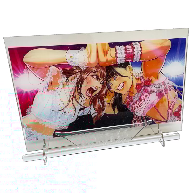 内山田画廊　s6号　アクリル画 キャラクターと花のデザイン 内山田画廊 s6号 アクリル画 キャラクターと花のデザイン 内山田