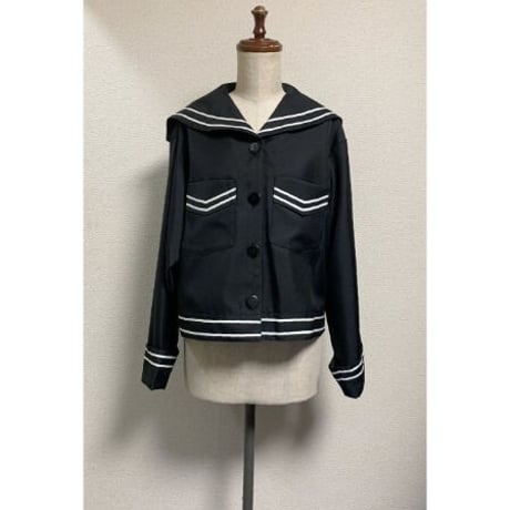 【Physical Drop】フィジカルドロップ　セーラージャケット　黒×白ライン　Sailor Jacket　black x white line