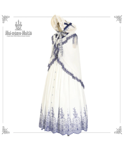 モワティエ/Rose Garden刺繍サンドレス9号 Moi-meme-Moitie / Rose Garden刺繍サンドレス 9号 黒×青 H-25