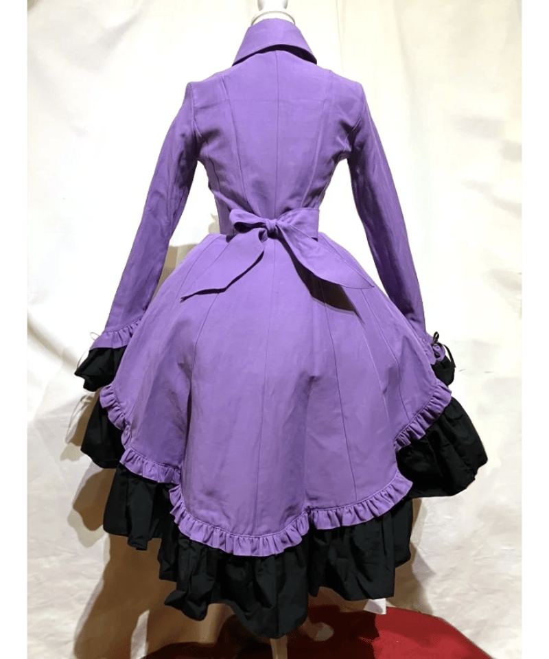 【MARBLE】十字架タイ付き 総 フリルドレスブラウス 紫 MARBLE】十字架タイ付き 総 フリルドレスブラウス 紫