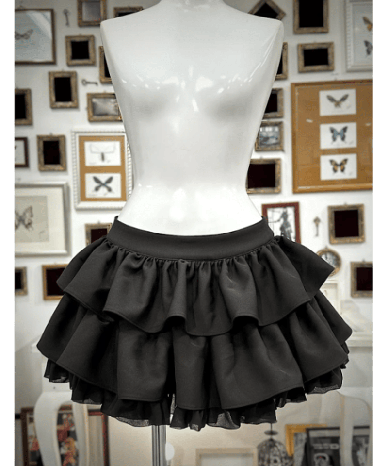 Na+H フリルスカート 黒 ゴスロリ Na+H フリルスカート ゴシック ロリィタ
