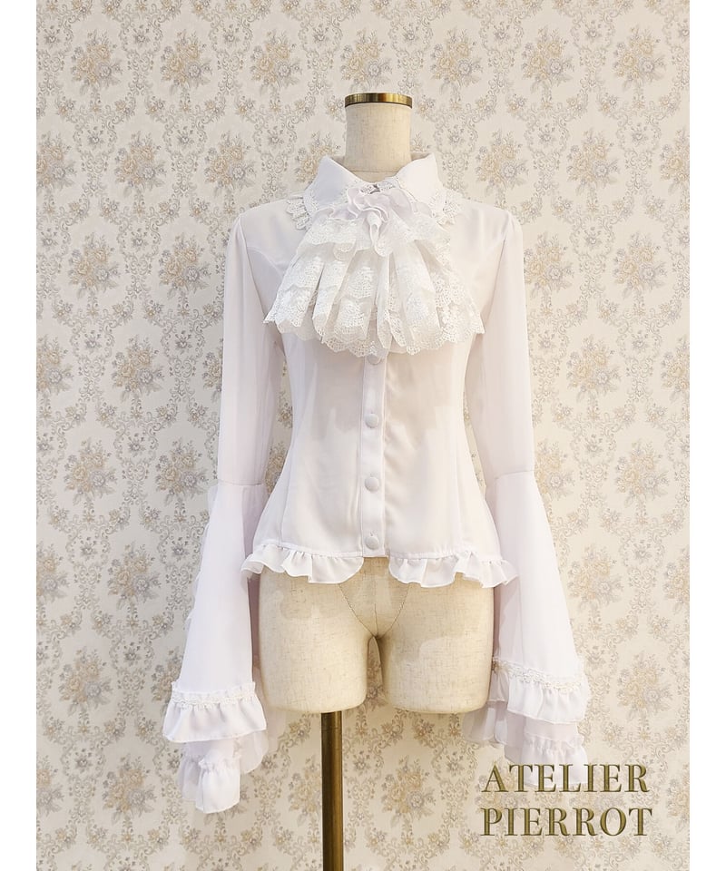 ATELIER PIERROT】アトリエピエロ ルイーズ ジャボタイ ブラウス White 