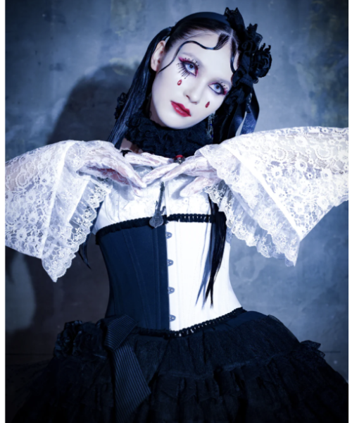 【Moi meme Moitie】モワメームモワティエ　バイカラーショートコルセット　black x white Sサイズ/Mサイズ　Bicolor  Short Corset