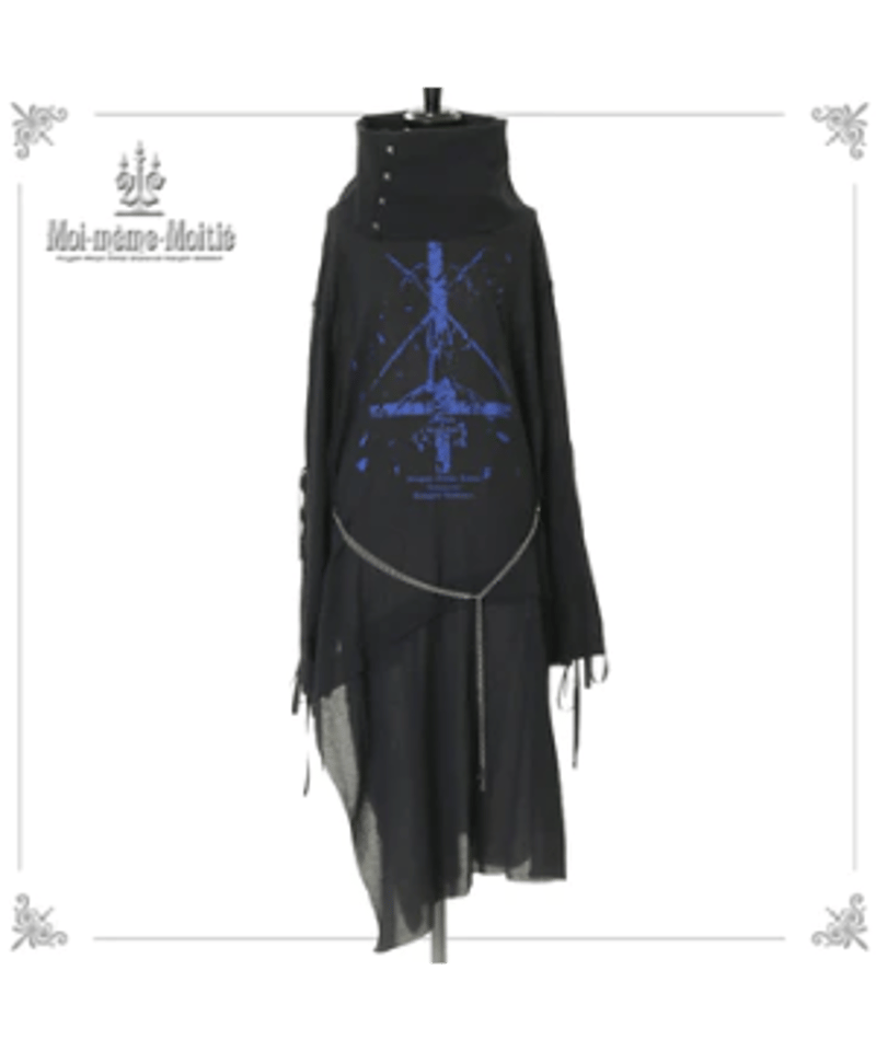 モワメームモワティエ　フォールクロスプリントロングジャンパースカート　新品 モワメームモワティエ フォールクロスプリントロングジャンパー