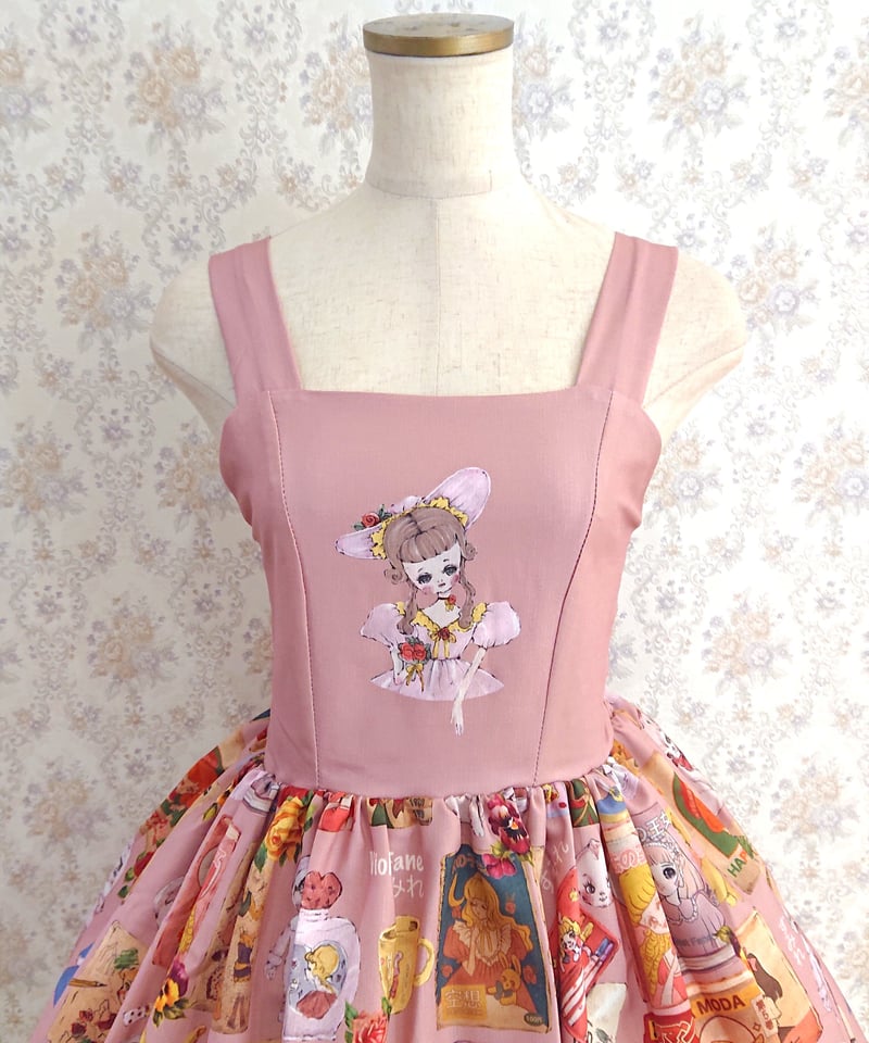 Violet Fane】OTOME Nostalgia ジャンパースカート Pink | A 